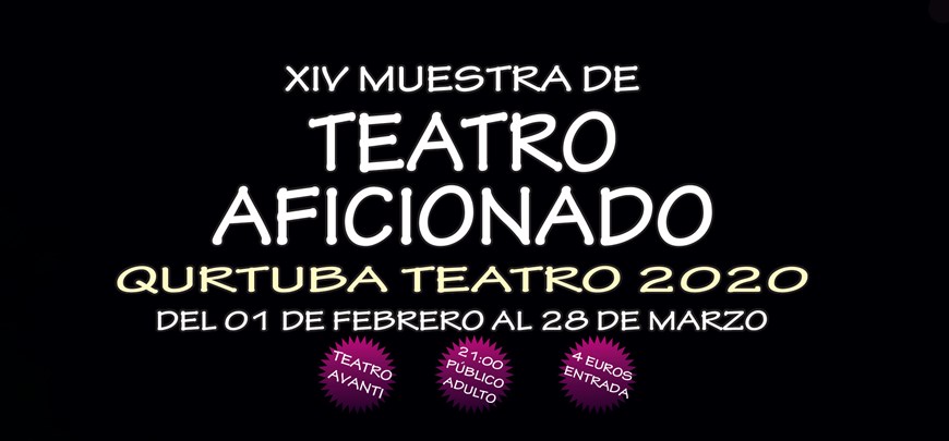 XIV MUESTRA DE TEATRO AFICIONADO del 1 FEBRERO al 28 MARZO 2020